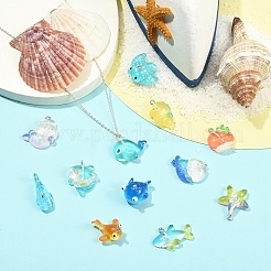 12 шт. 12 стиля подвески из прозрачной смолы с рисунком океана&nbsp;CRES-YW0002-75