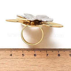 Кольца из нержавеющей стали 304 с цветком&nbsp;LS-RJEW-G339-02GP