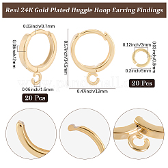 20 шт. латунные серьги-кольца&nbsp;KK-BBC022-09A