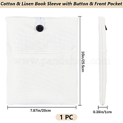 Чехол для книги из хлопка и льна с пуговицей и передним карманом&nbsp;ABAG-WH20005-14B-01
