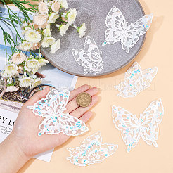 12 шт. 2 аппликации с лазерным эффектом в виде бабочек&nbsp;PATC-GF0001-10