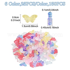 150шт 6 цвета наборы прозрачных стеклянных бусин&nbsp;GLAA-YW0004-98