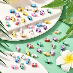 80шт 8 цвета бусины из полимерной глины ручной работы&nbsp;CLAY-YW0001-98