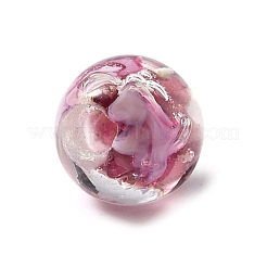 Ручная серебряная фольга стеклянные бусины Lampwork&nbsp;GLAA-WH0036-03A