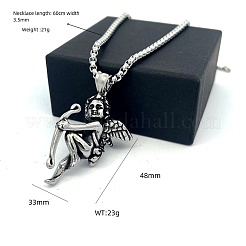 Кулон в виде ангела из нержавеющей стали 304 в стиле панк-ретро для мужчин.&nbsp;DL5553