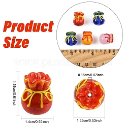 8шт 4 цвета имитация нефрита стеклянные бусины&nbsp;GLAA-YW0005-60