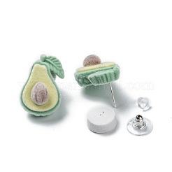 Серьги-гвоздики с флокированным бархатом&nbsp;EJEW-G284-05