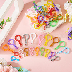 100 шт. 20 стиля непрозрачный однотонный пластиковый брелок в форме шарика с защелкой и защелкой&nbsp;KY-TA0001-58