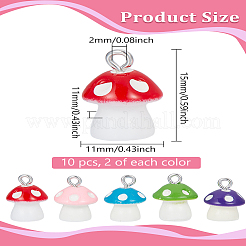 10 шт. 5 цвета непрозрачные подвески из смолы&nbsp;RESI-LP0001-15