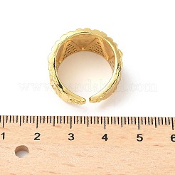 Латунные микропаве кубические цирконии регулируемые открытые манжеты кольца&nbsp;RJEW-V009-02G