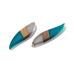 Большие подвески из прозрачной смолы и орехового дерева&nbsp;X-RESI-M027-08B