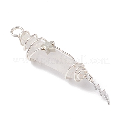 3 шт. 3 стиля гальванизированных подвесок из натурального кварцевого кристалла с заостренными концами из медной проволоки&nbsp;PALLOY-JF03767-06