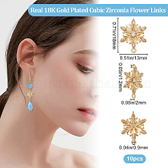 10шт латунь микро паве прозрачный кубический цирконий коннектор подвески&nbsp;ZIRC-BBC0002-40