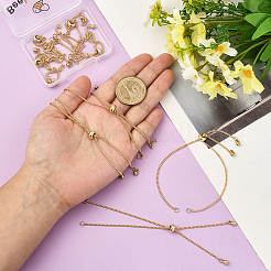 10 шт. латунная цепочка-слайдер для изготовления браслета&nbsp;AJEW-BBC0002-53G