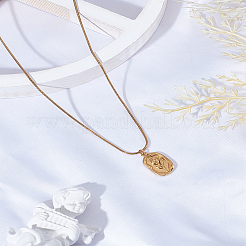 1 шт. овальные подвески из нержавеющей стали с тиснением в виде цветка для женщин&nbsp;NJEW-LP0002-92