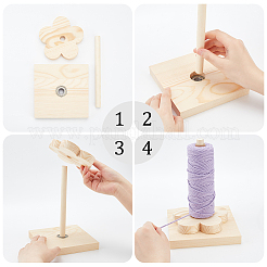 Деревянная прядильщик из цветков сливы TOOL-WH0127-39B