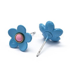 Латунные серьги-гвоздики&nbsp;EJEW-F236-01E