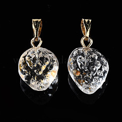 Прозрачный лак окрашенные стеклянные подвески&nbsp;GLAA-N035-014-B01