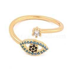 Кольцо-манжета из нержавеющей стали 304 с кубическим цирконием от сглаза для женщин&nbsp;RJEW-S406-04G-01