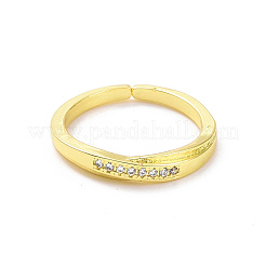 Открытое кольцо-манжета из прозрачного кубического циркония&nbsp;RJEW-H127-05G