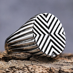 Текстурированные кольца из нержавеющей стали 304 для мужчин&nbsp;FS-WGDE9FA-06