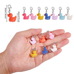 Украшения с подвесками из смолы в форме утки&nbsp;HJEW-CA00004