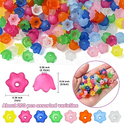 200шт 8 цвета прозрачные акриловые колпачки для бусин&nbsp;TACR-YW0002-20