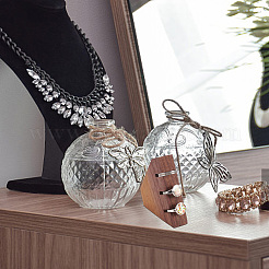 Дисплей с деревянными кольцами для пальцев с 3 слотом&nbsp;RDIS-WH0009-018