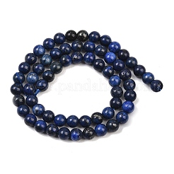 Окрашенные природные лазурит бисер пряди круглые&nbsp;G-M169-6mm-05