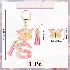 Брелок с кисточкой из цинкового сплава&nbsp;KEYC-WH20004-12T