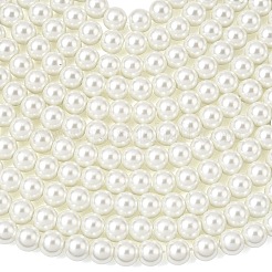 Круглые бусины из экологически чистого окрашенного стекла с жемчугом&nbsp;HY-A008-6mm-RB001