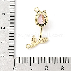 Латунные микропаве прозрачные подвески с фианитом&nbsp;KK-B141-02G-02