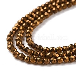 Стеклянные бусины с гальваническим покрытием &nbsp;GLAA-H021-01A-FP01