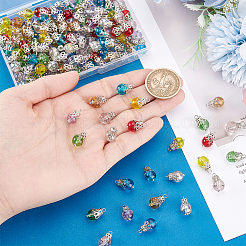 160шт 8 цвета стеклянные подвески&nbsp;PALLOY-PHE00017