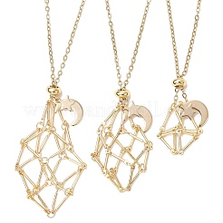 3 шт. 3 стиля 304 нержавеющая сталь пустой мешочек макраме звезда луна кулон кабель цепочка ожерелья&nbsp;NJEW-JN05282