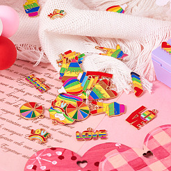 26 шт. 13 стиля радужных эмалевых подвесок из сплава гордости&nbsp;ENAM-TA0001-88