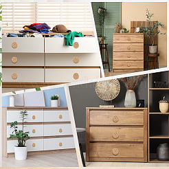 Круглые ручки для ящиков из ротанга и дерева&nbsp;DIY-WH20410-01A