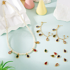 20 шт. 10-х цветные подвески из нержавеющей стали 304 с микропаве из кубического циркония&nbsp;STAS-TA0002-93