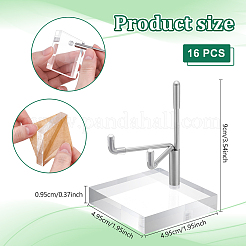 16 шт. железные мольберты для демонстрации кристаллов с квадратным основанием из прозрачного акрила&nbsp;ODIS-TW0001-03