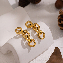 Серьги-гвоздики с овальной цепочкой и кисточками из нержавеющей стали 304&nbsp;NM9874