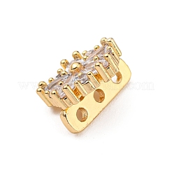 Многожильные звенья из латуни с цветочным паве&nbsp;LS-ZIRC-R021-01D-G