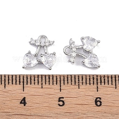 Латунные микропаве прозрачные подвески с фианитом&nbsp;KK-K351-40P