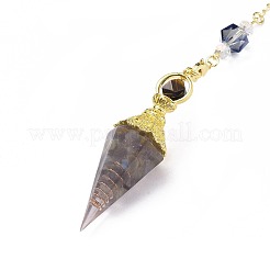 Маятники для биолокации с шестигранной головкой из смолы (латунная находка и драгоценный камень внутри)&nbsp;G-L521-A09
