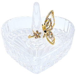 Стеклянная подставка для колец в форме сердца&nbsp;ODIS-WH20008-10A