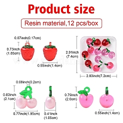 12 шт. 3-х цветные прозрачные резиновые и акриловые 3D-подвески в виде фруктов&nbsp;FIND-YW0006-01
