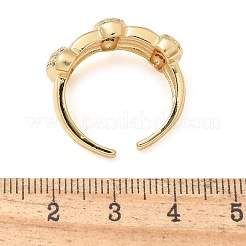 Кольца-манжеты для пальцев с микропаве из прозрачных кубических цирконий из латуни для женщин&nbsp;RJEW-B112-05G