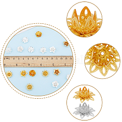 60 шт. 10 стильных 3D латунных колпачка для бусин&nbsp;KK-FH0006-47