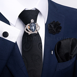 2 шт. 2-цветные зажимы для галстука со стразами из сплава&nbsp;FIND-CY0001-38A