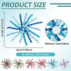 6 шт. 6-х цветное самоклеящееся тканевое украшение-цветок&nbsp;AJEW-BC0009-51