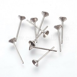 Серьги-гвоздики из нержавеющей стали марки 304&nbsp;LS-STAS-I097-006B-P